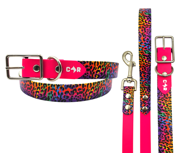 Collar & Ruff BioThane UV "Neon Leopard" Collar