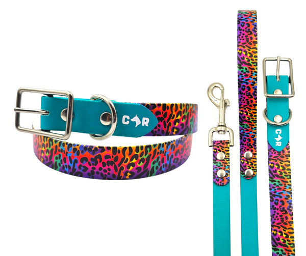 Collar & Ruff BioThane UV "Neon Leopard" Collar